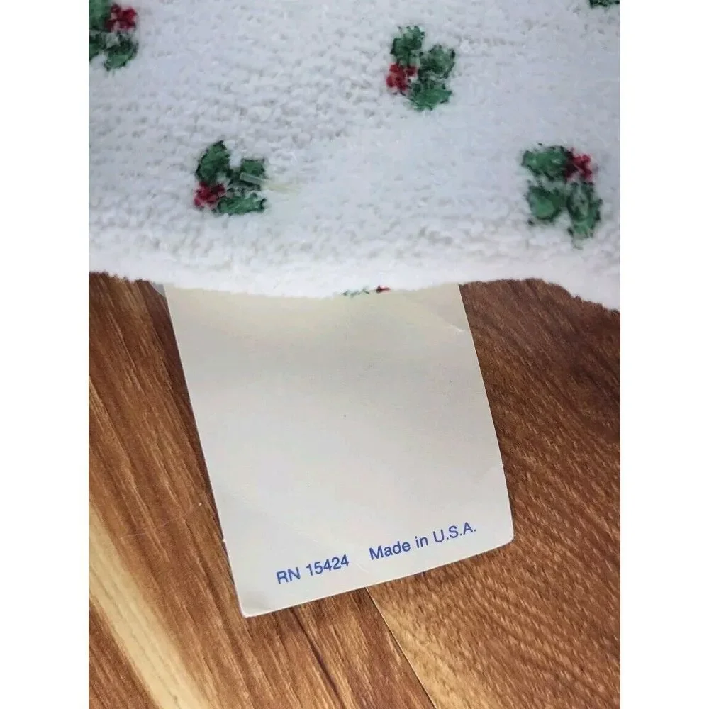 New Vintage Stevens Cannon Christmas Hand Towel Bird Holiday Red Green White USA
